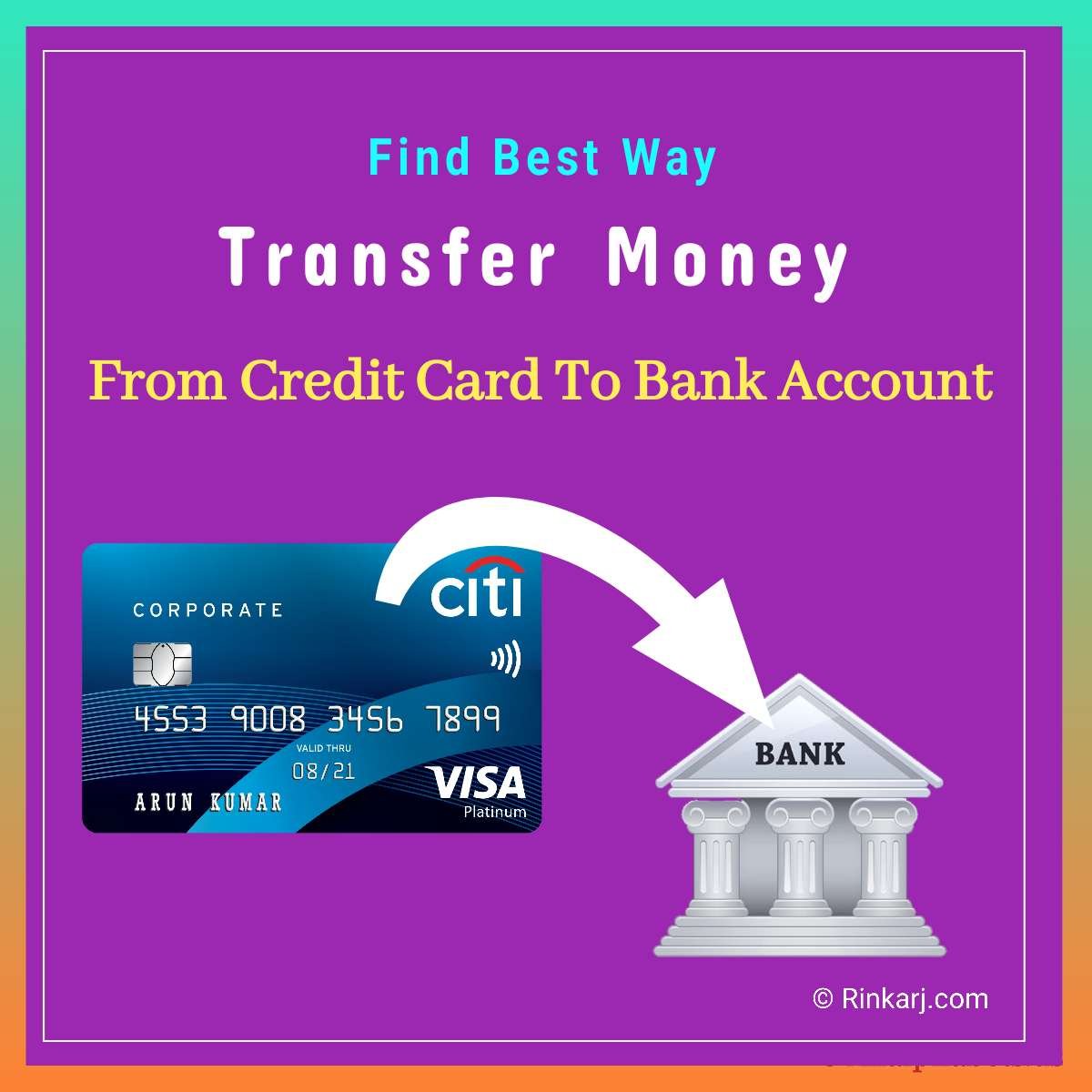 Transfer bank money account card credit